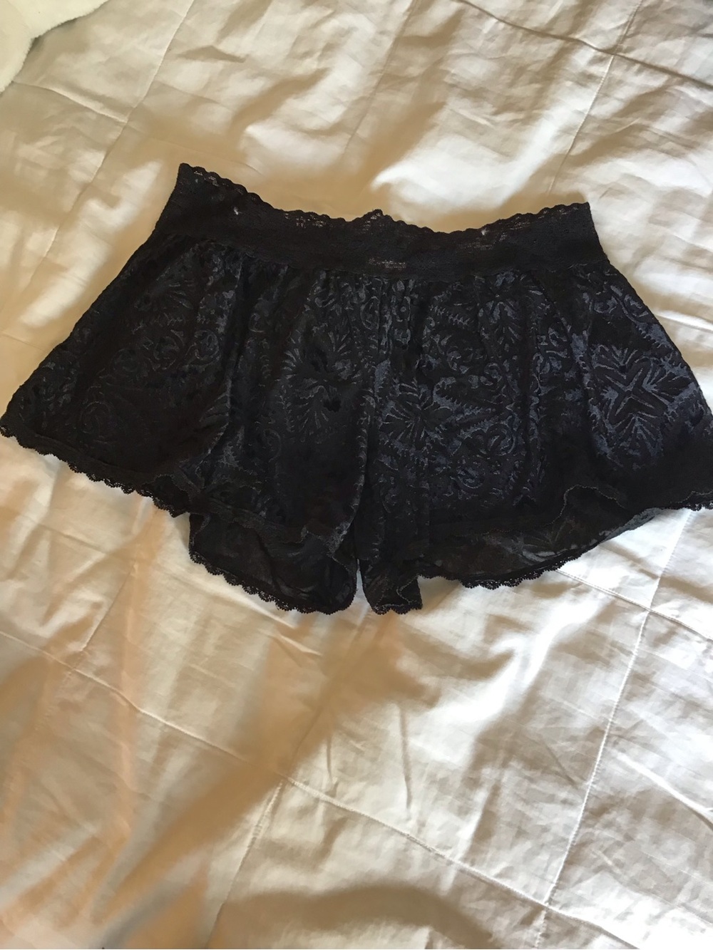 Madewell Black Floral Lace Sleep Shorts